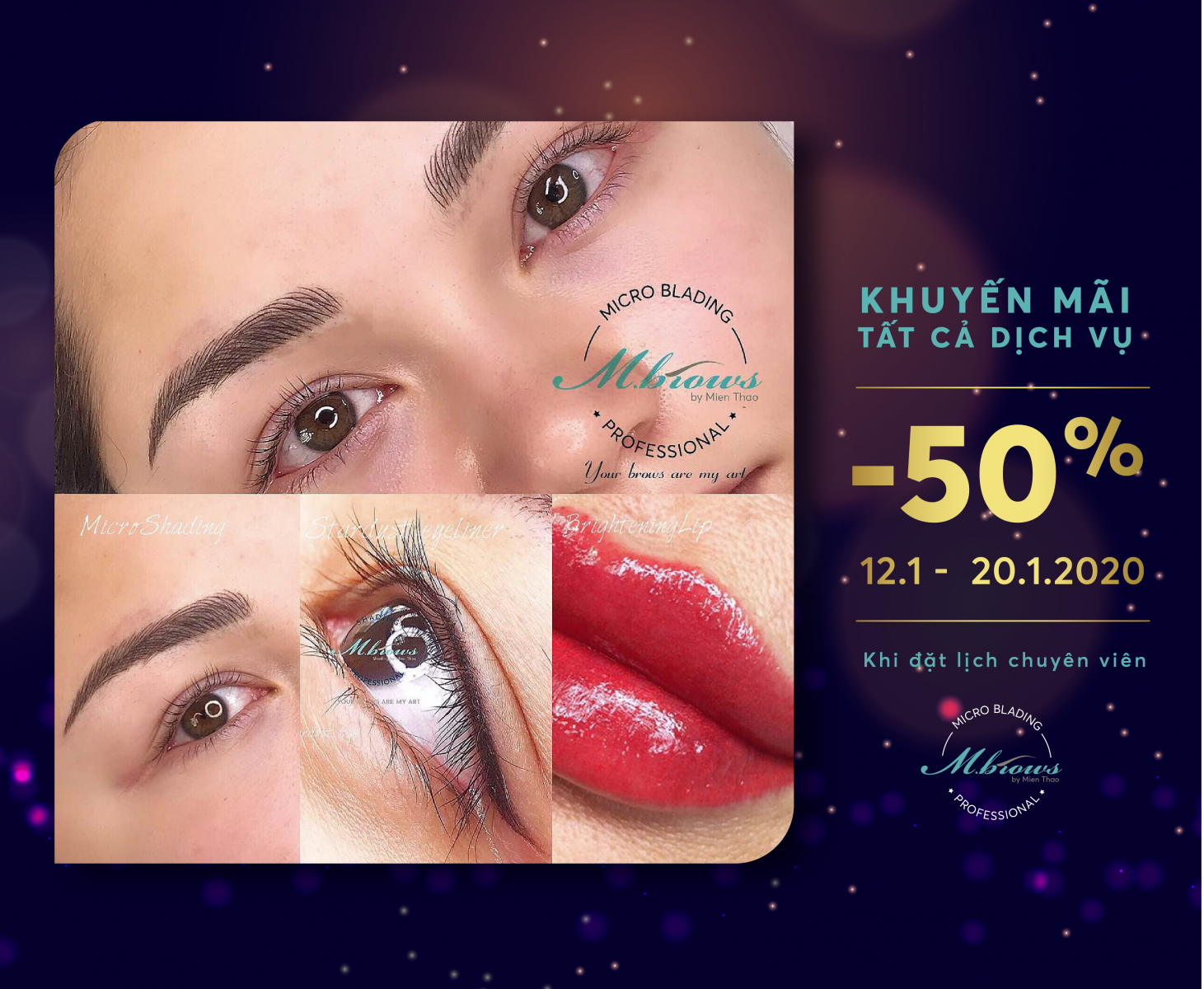 ƯU ĐÃI ĐẶC BIỆT CHO TẤT CẢ DỊCH VỤ TẠI MICROBLADING BY MIEN THAO THÁNG 1