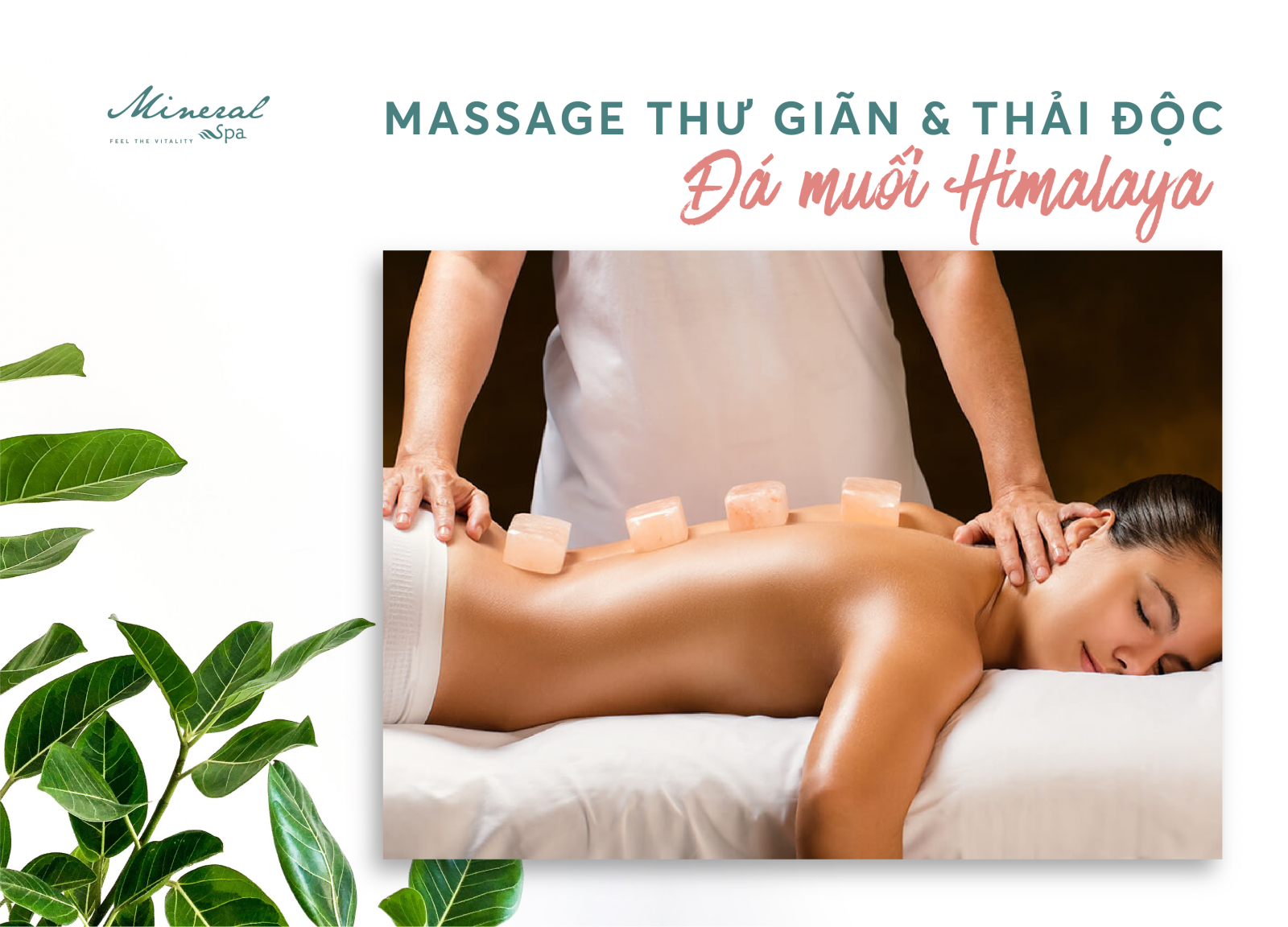 Massage thư giãn, thải độc da bằng Đá muối Himalaya