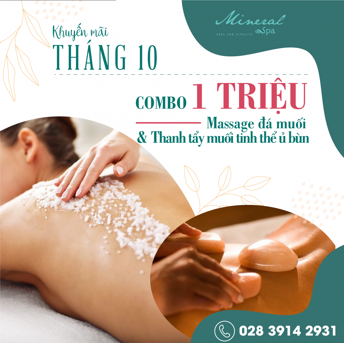 Combo Trị liệu thải độc, massage thư giãn bằng Đá muối Himalaya và Thanh tẩy muối tinh thể ủ bùn